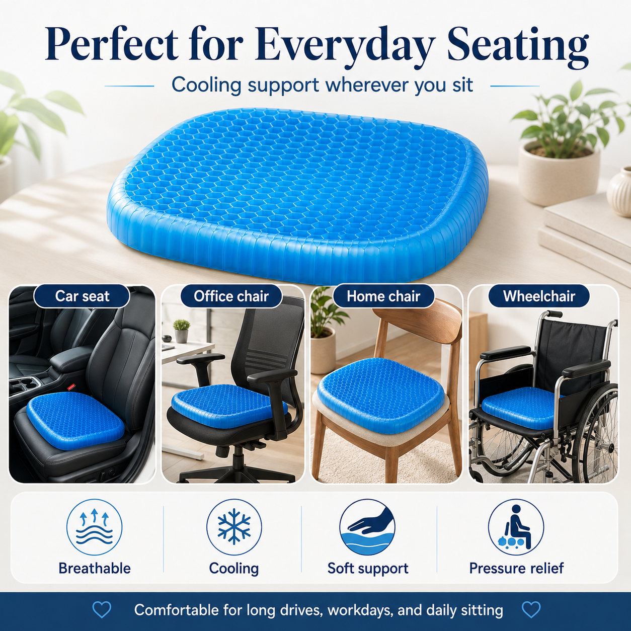 Silicone Ice Pad Insulated Car Seat Cushion
