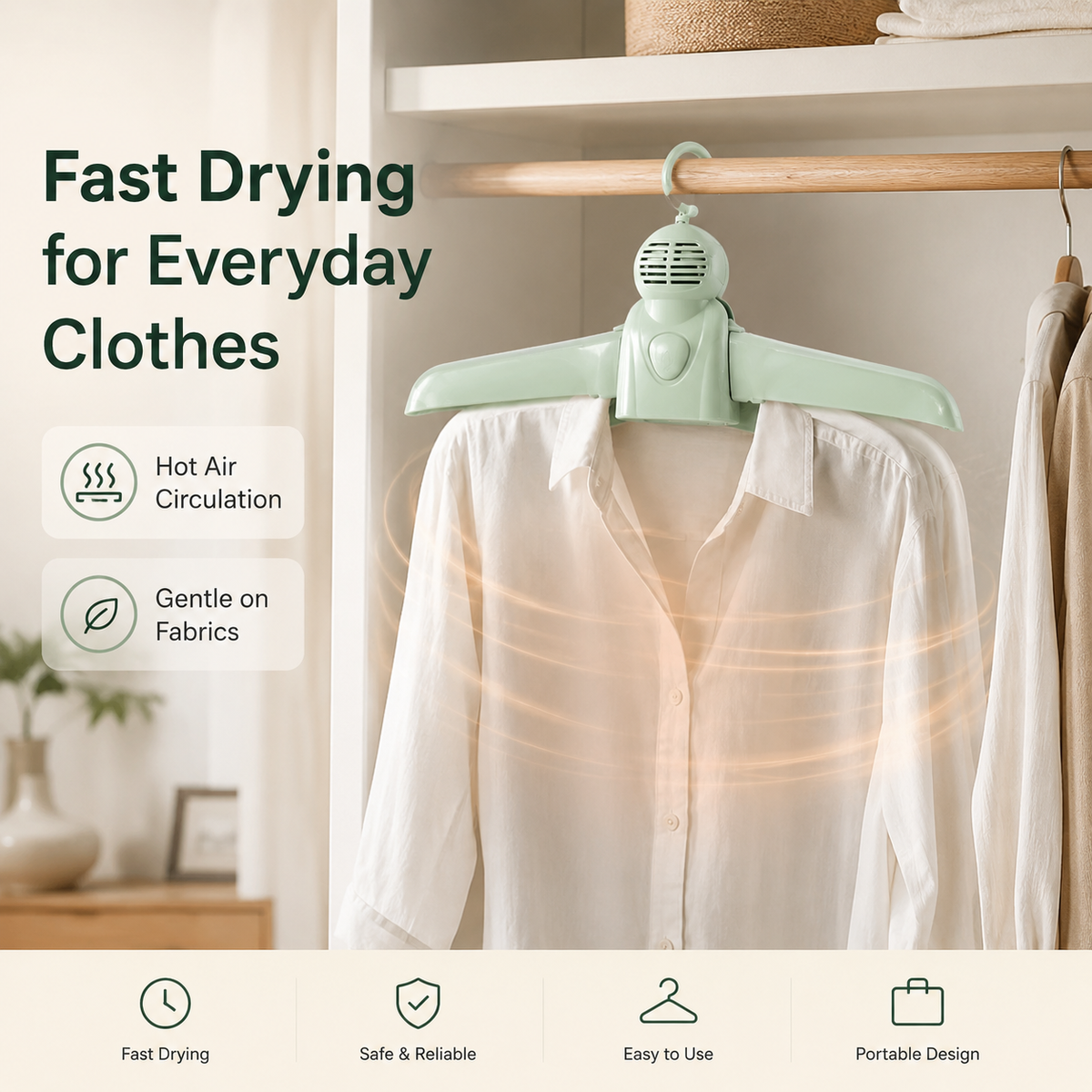 Portable Clothes & Shoe Dryer