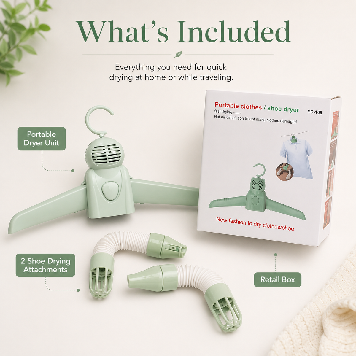 Portable Clothes & Shoe Dryer